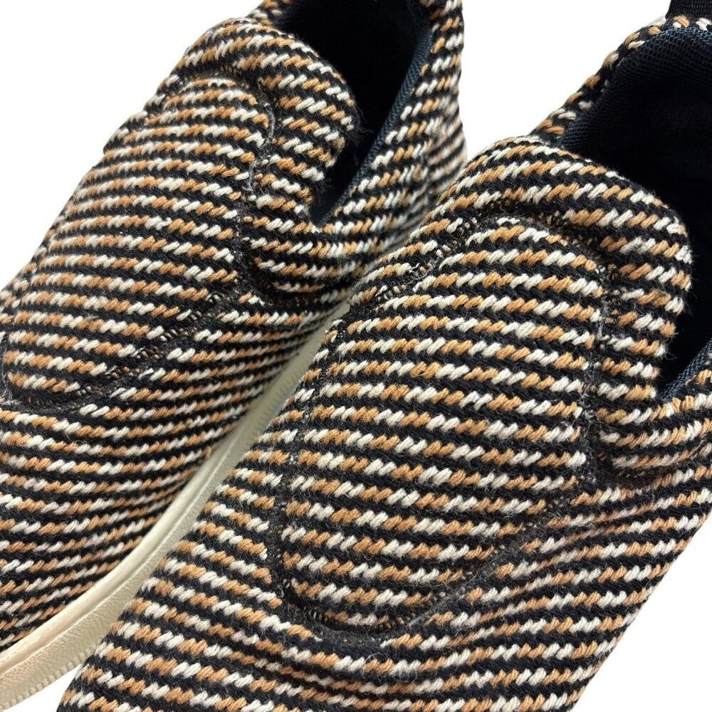 CELINE Paris Retro Tweed Knit Slip-On Sneakers Flats Tan Brown Beige ~Size 8.5 - Picture 6 of 15